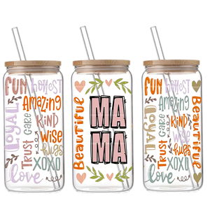 Enveloppes pour tasses imprimées par transfert à froid UV avec motifs de cœurs et de fleurs pour la Saint-Valentin et la fête des mères, cadeaux personnalisés - Product Image 1