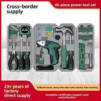 Ensemble de perceuse électrique DIY 46 pièces 4V Batterie au lithium 3,7-4,2V Couple maximal de 10 N.m Petit tournevis électrique domestique Outil de machine