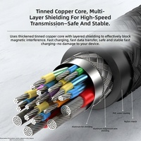 Cable USB C de Alta Velocidad de 240 W con Función Completa, USB 3.2, Transferencia de Datos de 20 Gbps, Cable de Video de 4K a 60 Hz, Compatible con Thunderbolt