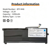 Batterie d'ordinateur portable OEM BTY-M48 de haute qualité pour MS I Mechrevo S10C1 S1-01 S1-02 15.2V 50WH, batterie de remplacement pour ordinateur portable