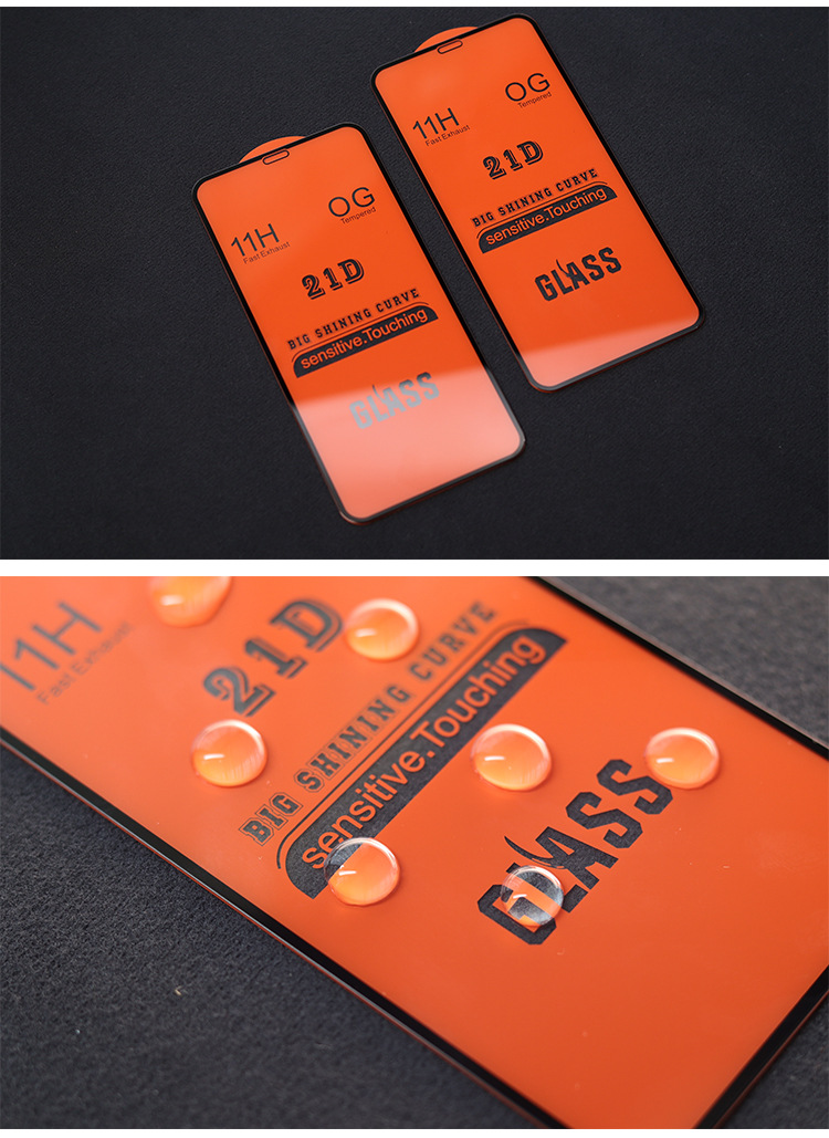 18D 9D Silk Printing Full Glue Tempered Glass Screen Protector For iPhone 11,21D 9D Glass For iPhone 11,12 Pro,13Pro Max