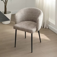 Fauteuil de style moderne VL avec siège en peluche, chaise de salle à manger rembourrée pour la maison, le salon, la chambre, les appartements, les hôtels, décorations en métal