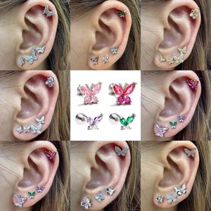 Petit Piercing <span class=keywords><strong>Femme</strong></span> Or 18k Laiton Métal Bijoux Doux Papillon <span class=keywords><strong>Oreille</strong></span> Os Clous Femelle Couleur Petit Animal Boucles <span class=keywords><strong>d</strong></span>'Oreilles Clous - Product Image 4