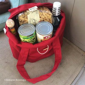 Sacs d'épicerie en toile rayée réutilisables de luxe en coton biologique pour les légumes - Product Image 4