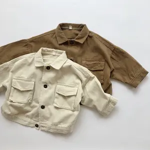 Abrigo de pana para bebés, ropa de otoño e invierno, chaqueta de manga larga, Y108006