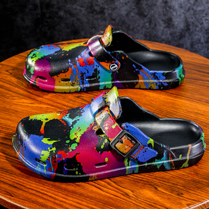Factory Custom Hole Men's Casual Sports <b>Slippers</b> Breathable Beach Shoes Holiday Home Sandals Quick Dry Mixed Colors Toe - Product Image 2