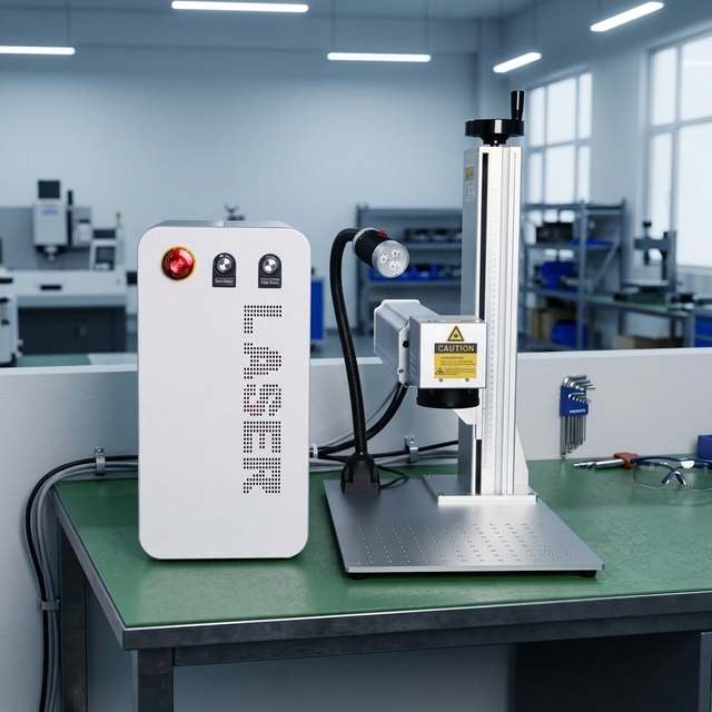 BOGONG 30W/60W/100W Fiber Laser Marking Machine for Colorful Metal Air-Cooled Mini Type with EZCAD Software
