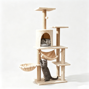 Arbre à chat, griffoir, plateforme de saut pour chats, avec niche, adapté aux chats de petite, moyenne et grande taille, vente en gros usine - Product Image 4