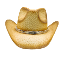 Chapeau de cowboy occidental de luxe en paille pour Burning Man, style bohème, avec plumes turquoise, personnalisable, pour femmes et hommes, vente en gros, MOQ 3