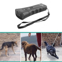 Double fin Répulsif pour chien de compagnie Anti-aboiement Stop Aboiement Dispositif de formation Trainer LED Ultrasonique Anti-aboiement Ultrasonique Sans Batterie