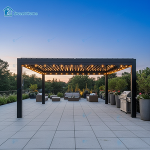 Pergola bioclimatique motorisée Sweet Home Premium en aluminium thermolaqué, écologique, avec toit à lamelles, imperméable, pour <span class=keywords><strong>terrasse</strong></span> - Product Image 4