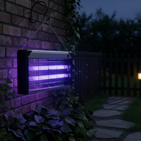 Lampe anti-moustiques électrique avec lumière bleue et choc électrique, anti-insectes étanche en aluminium pour jardin, restaurant et école