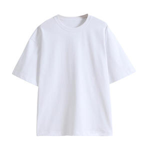 100% tricoté pur coton 200g couleur unie à manches courtes plaque légère épaule sac à dos col adultes et enfants T-shirt - Product Image 6
