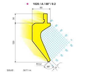 42CrMo 표면 처리 유압 프레스 브레이크 다이 구즈넥 다이 상부 공구