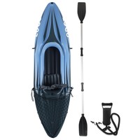 Kayak Gonflable Portable Bleu en PVC pour Une Personne, Pratique pour les Loisirs Aquatiques en Extérieur et les Voyages