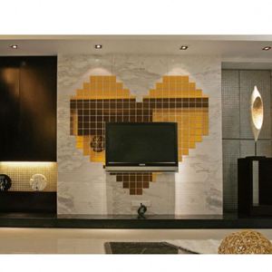 Hot Selling Home Decoration <b>Square</b> Acrylic <b>Mirror</b> Wall Stickers Bedroom Living Room Decoration 100 Pieces Per Set - Product Image 1