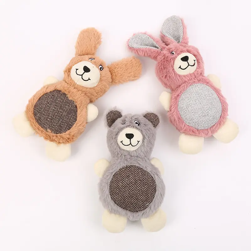 Fabricant vente en gros jouet à mâcher court ours en peluche lapin chien