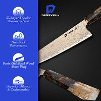 Nouveaux arrivages de couteaux Damas de cuisine professionnels durables Couteau couperet de boucher de chef japonais