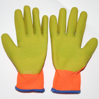 Gants de sécurité pour jeunes SUNCEND personnalisables en gros, haute qualité, 13 jauges, en polyester, avec paume enduite de mousse de latex verte et doublure orange