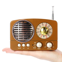 Meier M-161Bt M161bt Mini haut-parleur rétro nostalgique vintage antique portable en bois rechargeable radio FM AM SW avec lecteur USB