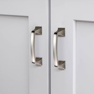 WEKIS 10 Pack 3-3/4 Inch Satin Nickel Square Zinc Alloy Cabinet Handles Brushed Finish for Kitchen Cabinets Drawers & Dressers - Product Image 1