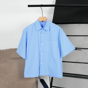 Camisas Casuales de Verano Personalizadas de Manga Corta con Botones y <span class=keywords><strong>Rayas</strong></span> para Hombre - Product Image 2