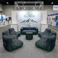 Fauteuil/Canapé Gonflable Misign avec Housse de Table Personnalisée Pleine Couleur, Pompe Électrique Étanche pour Événements Commerciaux et Salons
