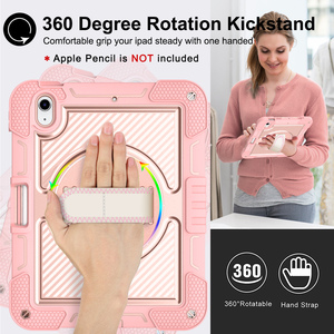 Étui antichoc triple couche pour tablette <span class=keywords><strong>iPad</strong></span> 11e génération A16 11 pouces avec dragonne rotative à 360 degrés, béquille et bandoulière - Product Image 4