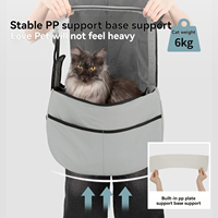 Fenêtre latérale en maille respirante, 360 °   Sac de transport respirant pour animaux de compagnie avec circulation d'air intégrée et fenêtre d'aération en maille dissimulée