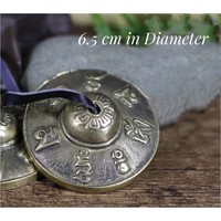 Tingsha Brass Tibetan Antique Buddhist Meditation Cymbals Lucky Symbol Embossed Yoga Bell Chimes Musical Instrument Accessories