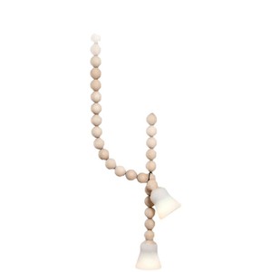 Wooden Pendant Light With Beads And Bell Shades Single <b>Head</b> LED Home Decor Nordic <b>Style</b> Zen Inspired Design - Product Image 5