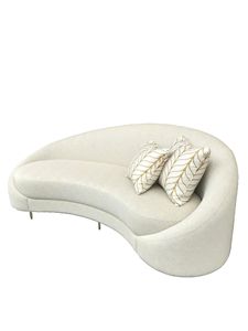 <b>Modern</b> Curved Acacia Fabric Eco-Friendly Two Seat <b>Sofa</b> <b>Bed</b> with Luxury Wood Frame for Hotel & Villa Living Room Furniture - Product Image 3
