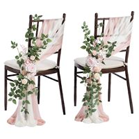 Décorations de chaises de mariage d'automne, fleurs artificielles pour l'allée, banc d'église, cérémonie, réception, toile de fond florale, fête en plein air