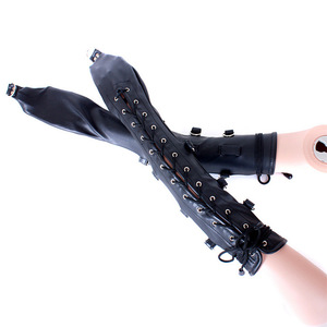 Guantes Largos de Cuero con Cordones Negros para Bondage, Guantes Eróticos BDSM, Accesorios de Bondage para Adultos, Sujetadores de Brazo Sexys por Encima del Hombro - Product Image 4
