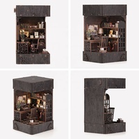 Xinyue certifié CE marchés américains bricolage maison de poupée livre Nook bricolage maison Miniature en bois Puzzle 3D livre Nook pour assembler des jouets faits à la main