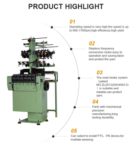 Tốc Độ Cao Kim Loom Tự Động Shuttleless Loom Thanh Dây Đeo Thắt Lưng Ban Nhạc Đàn Hồi Máy Làm Trên Bán - Product Image 3