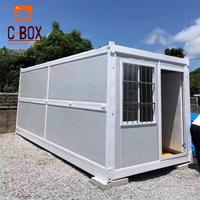 Cbox Maison Conteneur Modulaire Pliable de 20 pieds à Structure Z avec Porte, Fenêtre et Éclairage Préinstallés pour Site de Travail