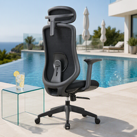Chaise de bureau ergonomique moderne en maille respirante avec soutien lombaire adaptatif et accoudoirs réglables pour cadres