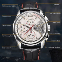 Pagani Design PD-3306 3306 Marken-Quarz-Armbanduhr Wasserdicht Lederarmband Luxus Herren-Armbanduhren für Männer Reloj Hombre + Box