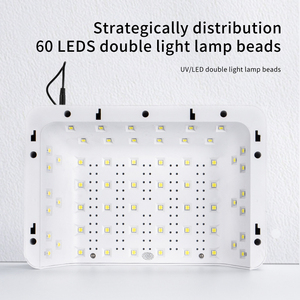 Secador de lámpara de uñas UV profesional de 72W con 60 cuentas LED Sensor automático y 4 temporizadores Enchufe DE LA UE Diseño de metal de plástico de alta potencia - Product Image 4