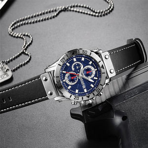 MEGIR 2081 Outdoor Big Dial Men's Sports Watches Top Brand Fashion Leather Quartz Men Waterproof <b>Clock</b> - Product Image 3
