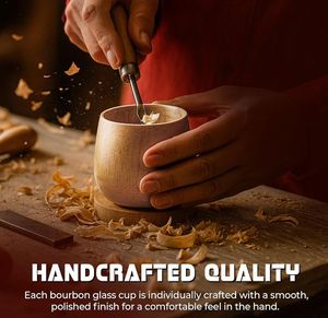 Botellas de Almacenamiento de Whisky Bourbon de Madera Clásicas Hechas a Mano de Alta Calidad, Jarra de Estilo Antiguo, Vaso - Product Image 5