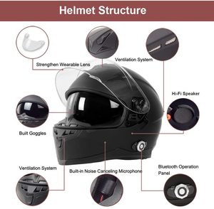 Xe Máy <span class=keywords><strong>Bluetooth</strong></span> Mũ bảo hiểm freedconn 967 đầy đủ mặt Mũ bảo hiểm xe máy Mũ bảo hiểm với tích hợp hệ thống intercom - Product Image 4