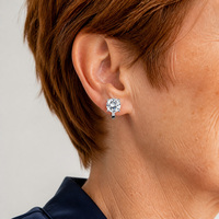 Gemischte Stile Kristall-Strass-Perlen-Blumen-Clip-Ohrringe ohne Piercing, Gold-Silber-Farbe, Brautschmuck für Damen, Geschenk