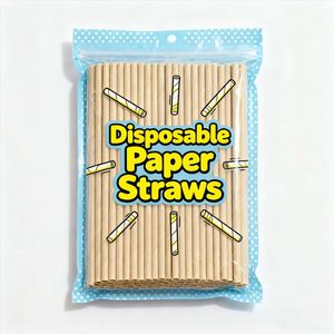 Pajitas de Papel Desechables Flexibles, Precio de Fábrica, Color Negro, Personalizadas, Pajitas de Papel Desechables Kraft de China - Product Image 2