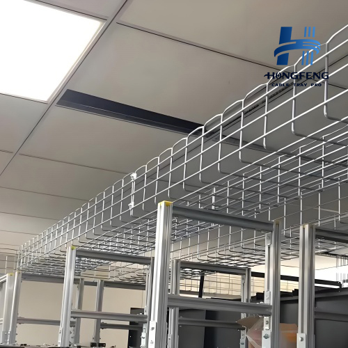 Clamp-on Industrial Construction Stainless Steel Wire Mesh Cable Tray with Customizable Options