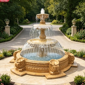 <span class=keywords><strong>Fontaine</strong></span> d'<span class=keywords><strong>eau</strong></span> <span class=keywords><strong>à</strong></span> trois niveaux en marbre beige sculpté <span class=keywords><strong>à</strong></span> la main, style italien, <span class=keywords><strong>pour</strong></span> cour et jardin <span class=keywords><strong>extérieur</strong></span> YOUFINE - Product Image 6