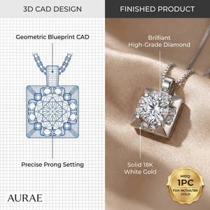 Colgante Geométrico Cuadrado de Oro Sólido 9K/14K/18K, Diseño Arquitectónico, para Joyería de Lujo Diaria - Product Image 1