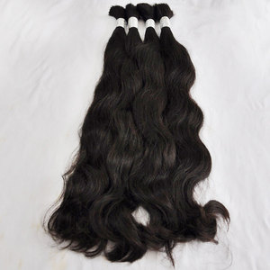 Raw Brazilian Virgin Bulk Human Hair Tangle-Free Curly <strong>Braids</strong> 12A Grade Stretched Length 8 Inches - Product Image 1