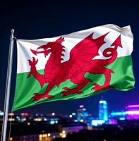 Drapeau gagnant d'extérieur du Pays de Gal 3x5FT avec 2 œillets métalliques en cuivre, drapeau flottant pour la maison, le jardin, l'éducation, la décoration des fans de sport